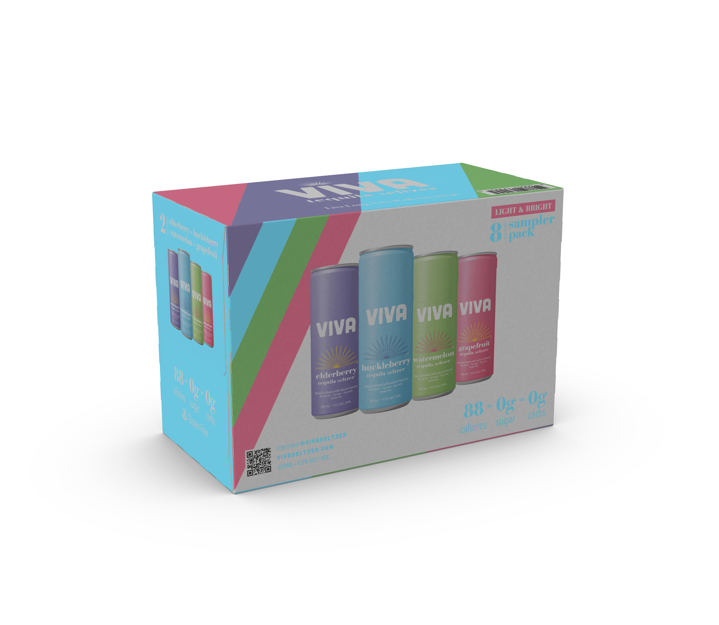 Viva Tequila Seltzer Sampler Pack - Light & Bright 8 Pack – Viva