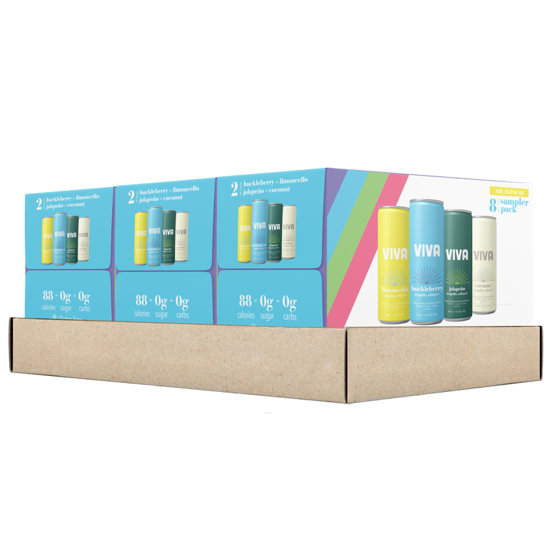 Viva Tequila Seltzer Sampler Pack - The Refresh 8 Pack