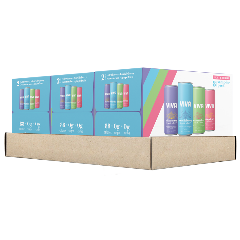 Viva Tequila Seltzer Sampler Pack - Light & Bright 24 Pack – Viva