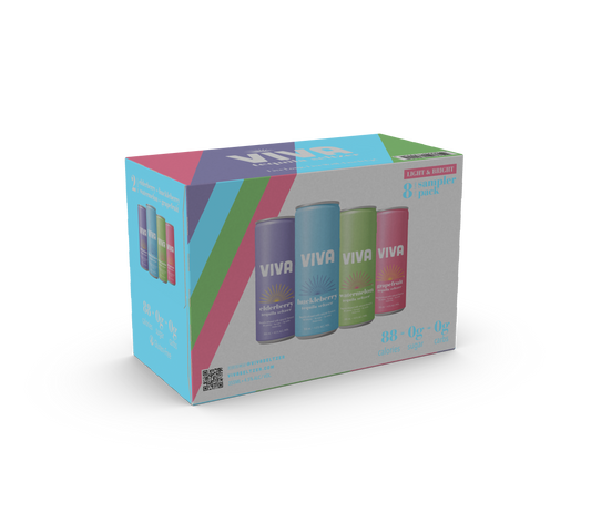 Viva Tequila Seltzer Sampler Pack - Light & Bright 8 Pack