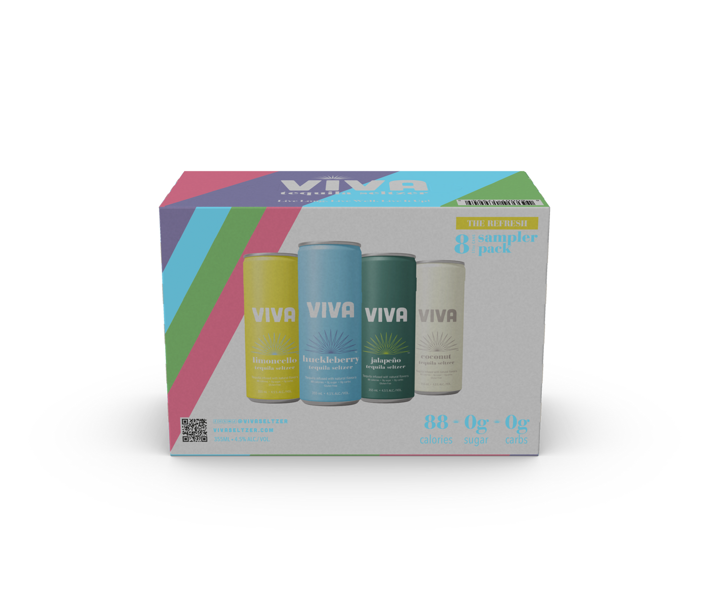 Viva Tequila Seltzer Sampler Pack - The Refresh 8 Pack