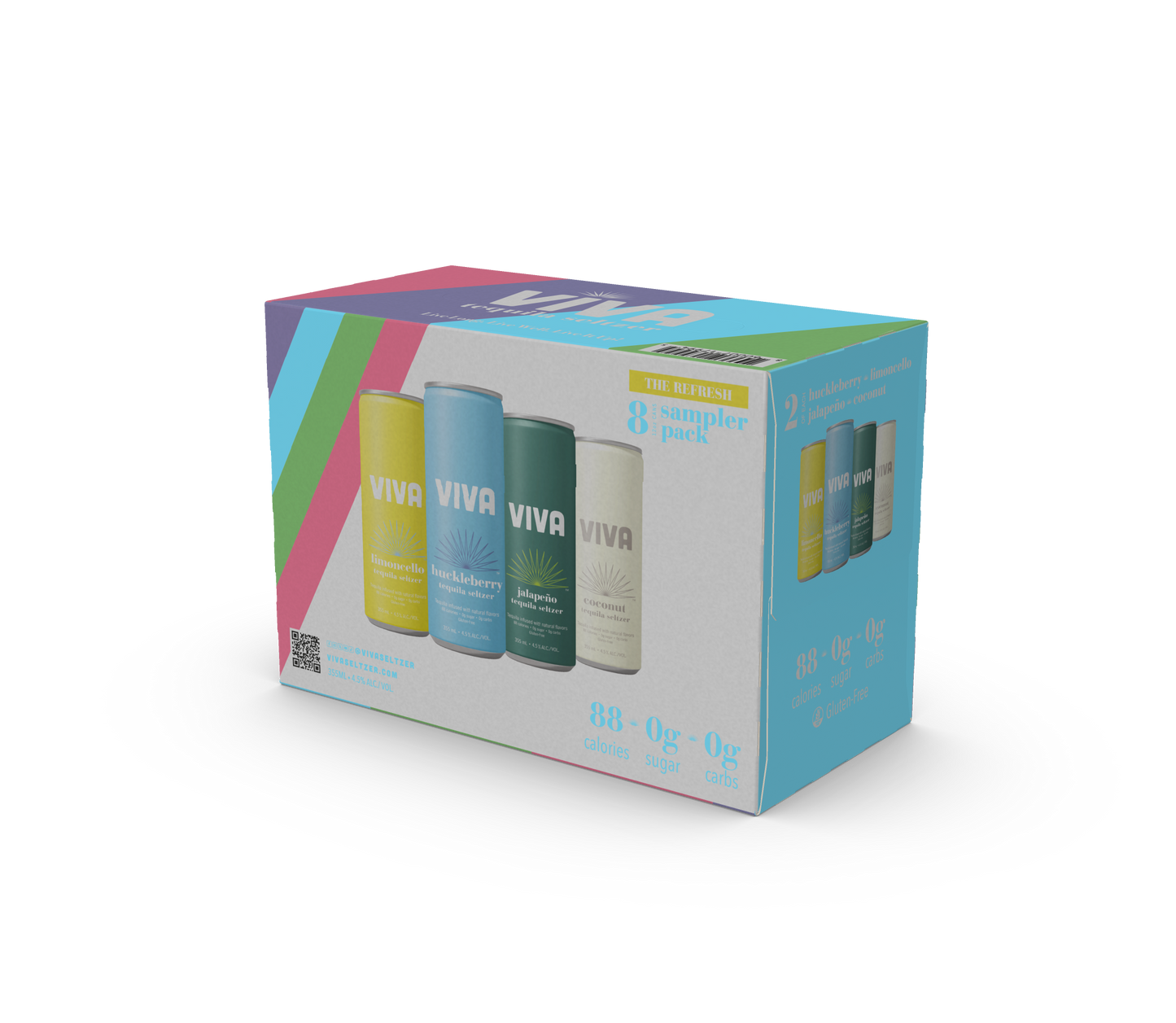 Viva Tequila Seltzer Sampler Pack - The Refresh 8 Pack