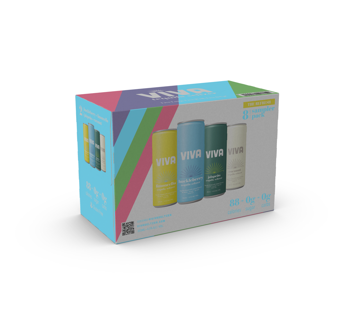 Viva Tequila Seltzer Sampler Pack - The Refresh 8 Pack