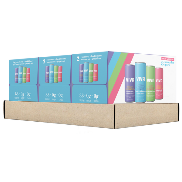 Viva Tequila Seltzer Sampler Pack - Light & Bright 24 Pack – Viva